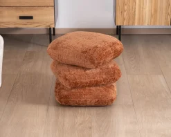 Meuble House Pouf 3 niveaux pivotants design organique en tissu tramé cuivré « Flow » esprit rétro chic Sale