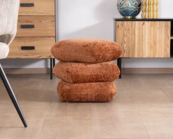 Meuble House Pouf 3 niveaux pivotants design organique en tissu tramé cuivré « Flow » esprit rétro chic Sale