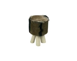 Meuble House Pouf rond marron "Farmer"