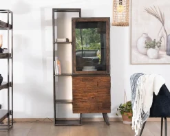 Meuble House Rangement design en bois et métal 