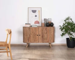 Meuble House Rangement 2 portes style vintage bords arrondis acacia massif