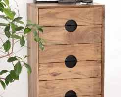 Meuble House Rangement vertical en acacia 6 tiroirs