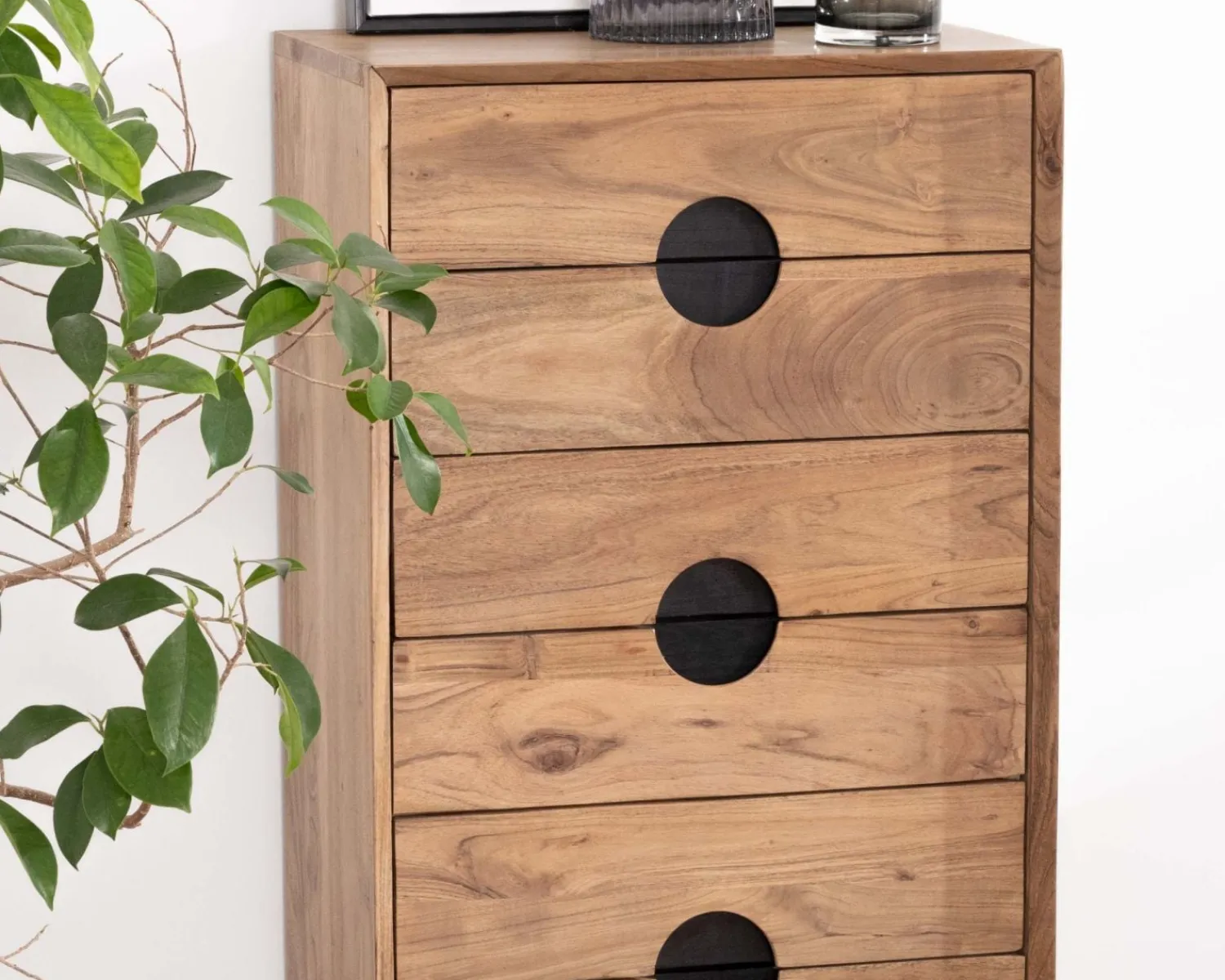 Meuble House Rangement vertical en acacia 6 tiroirs "Spot" Online