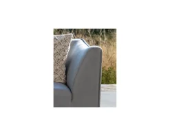 Meuble House Salon de jardin cosy 3 pièces en tissu gris clair Sunbrella