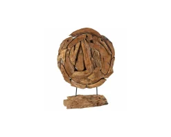 Meuble House Sculpture déco ronde en racine teck massif "Bois" Outlet