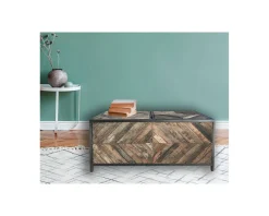 Meuble House Table basse bar métal et bois industriel 100cm "Wood" Hot