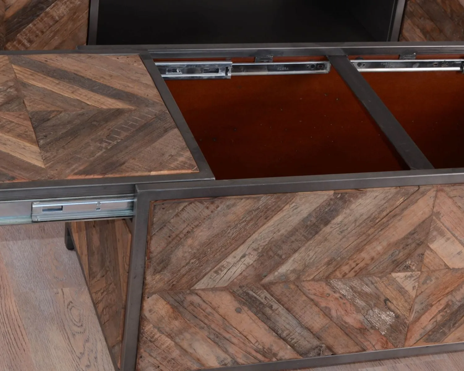 Meuble House Table basse bar métal et bois industriel 100cm "Wood" Hot