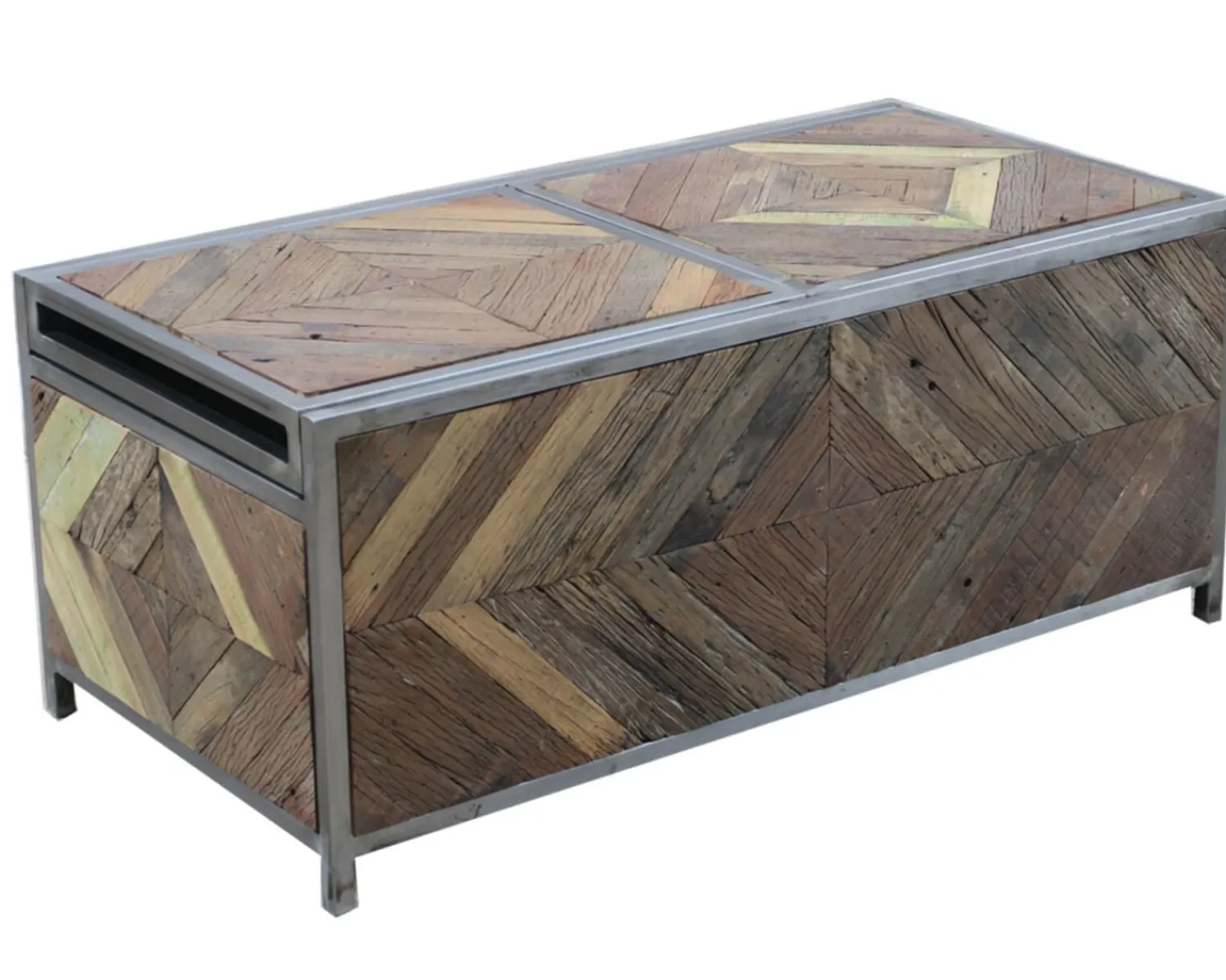 Meuble House Table basse bar métal et bois industriel 100cm "Wood" Hot