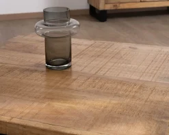 Meuble House Table basse carrée 80 cm en manguier et pieds métal "Manoha" avec grand tiroir Clearance