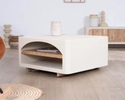 Meuble House Table basse carrée design organique aspect béton sablé 