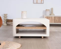 Meuble House Table basse carrée design organique aspect béton sablé 