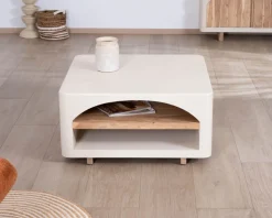 Meuble House Table basse carrée design organique aspect béton sablé 