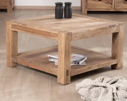 Meuble House Table basse carrée à double plateau "Kalanohé" en palissandre