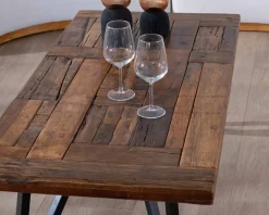 Meuble House Table basse 120cm en bois massif recyclé et pieds métal noir "Cidade" Discount