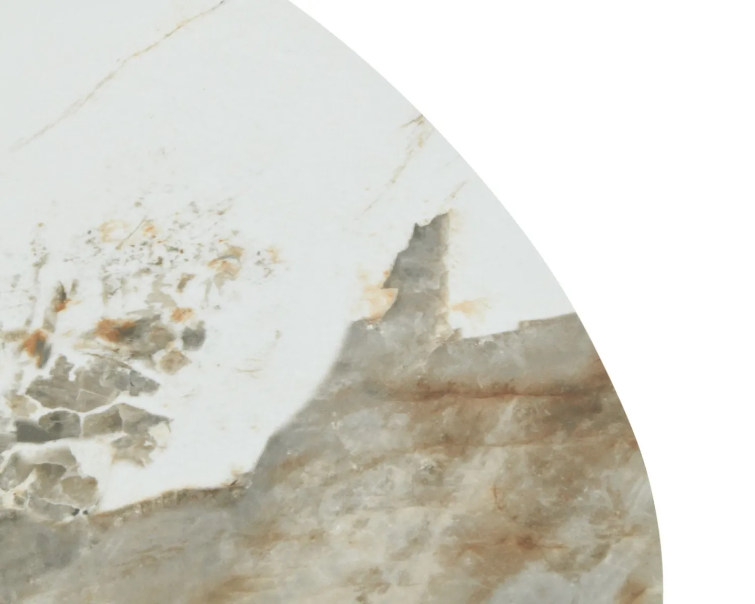 Meuble House Table basse design forme organique "Oria" plateau céramique et pieds cylindres teinte noyer Online