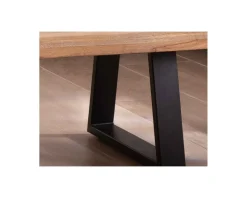 Meuble House Table basse design plateau naturel pieds trapèzes en métal « Caractère »