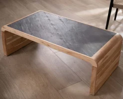 Meuble House Table basse design retro avec plateau placage pierre 