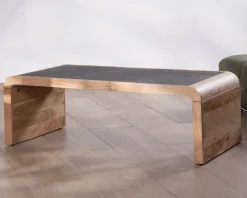 Meuble House Table basse design retro avec plateau placage pierre 