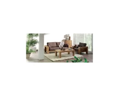 Meuble House Table basse double plateau en chêne massif huilé "Lodge Casita" 120cm Outlet