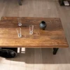 Meuble House Table basse en bois de récupération avec roues en métal "Carriola" Clearance