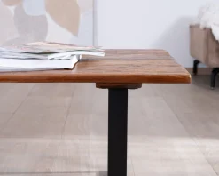 Meuble House Table basse en bois recyclé et pieds métal noir "Alésia" Discount