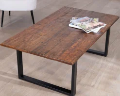 Meuble House Table basse en bois recyclé et pieds métal noir