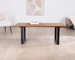 Meuble House Table basse en bois recyclé et pieds métal noir