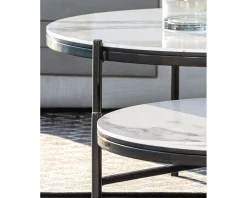 Meuble House Table basse en céramique et aluminium, diam.60 "Lazy Beach" Sale