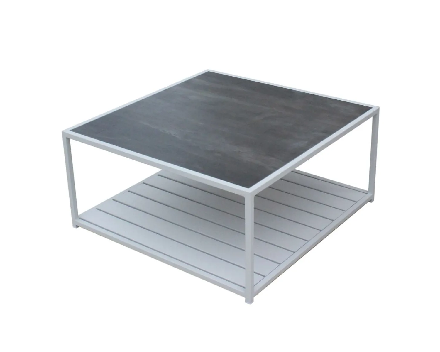 Meuble House Table basse extérieure blanche plateau céramique "Terrasse" New