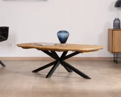 Meuble House Table basse forme bateau en teck naturel