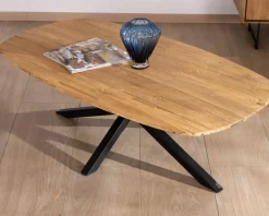 Meuble House Table basse forme bateau en teck naturel