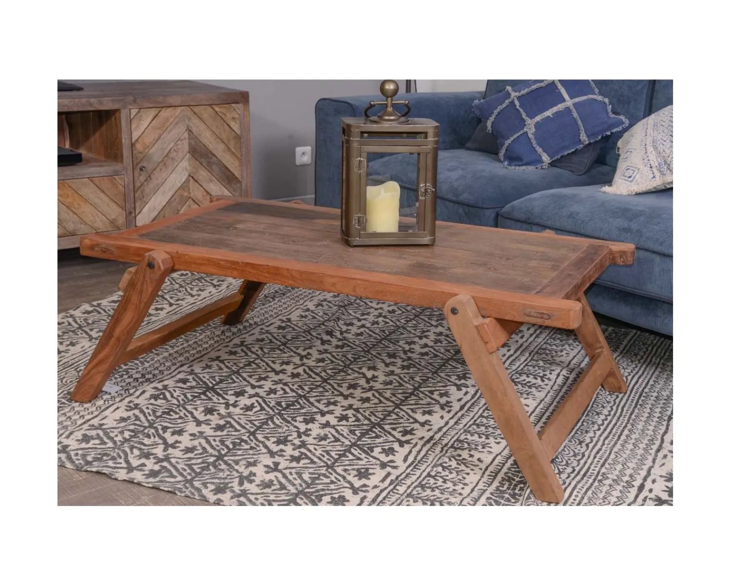 Meuble House Table basse lit militaire en bois recyclé "Népalaise" Best