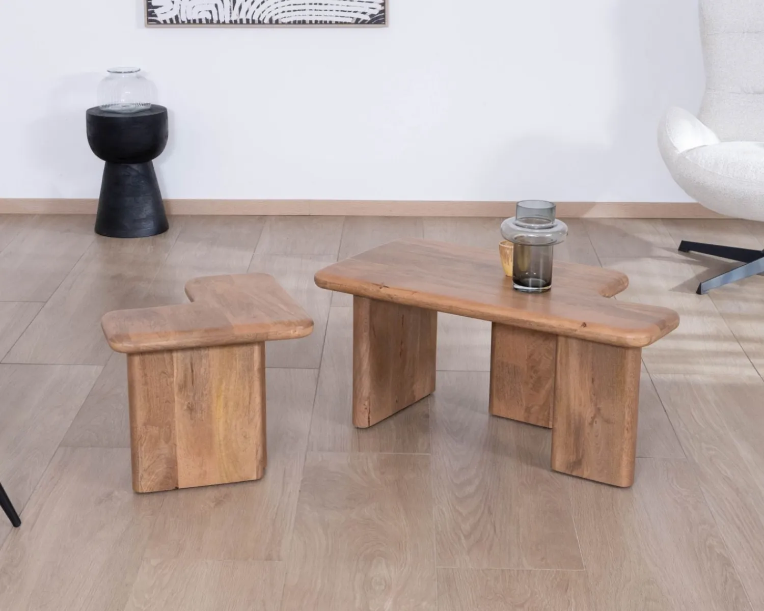 Meuble House Table basse modulable en manguier "Naura" esprit organique Discount