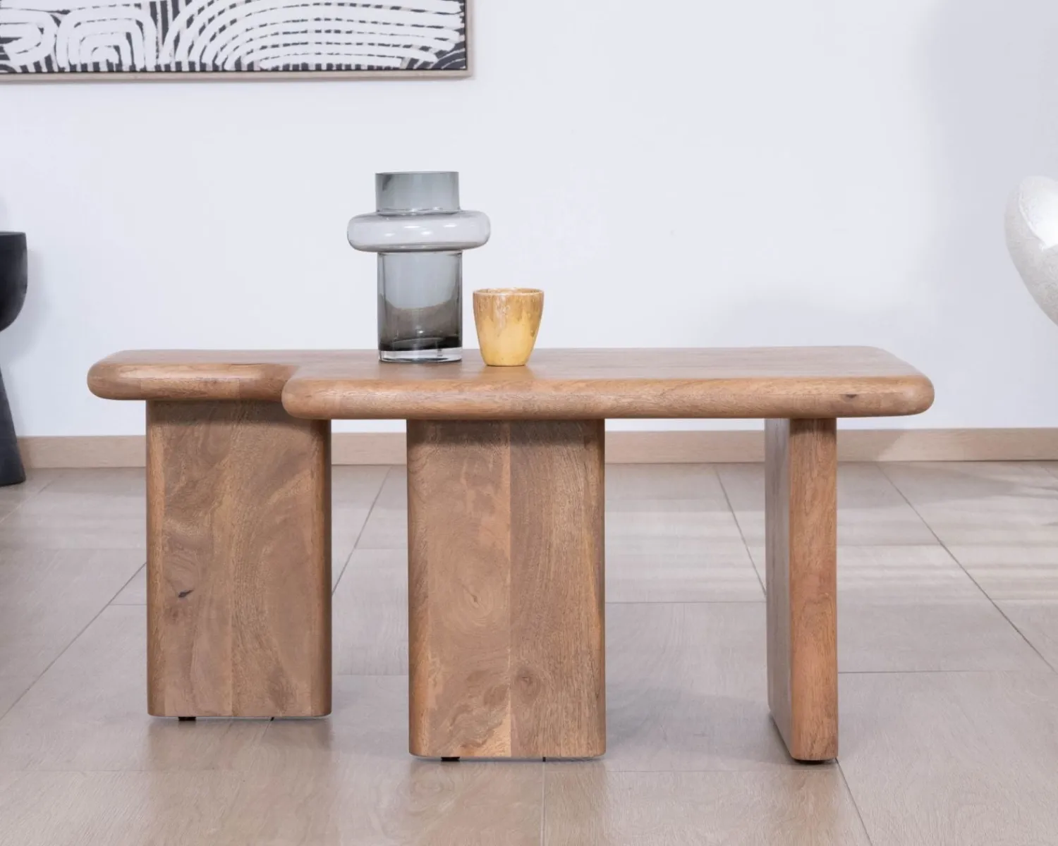 Meuble House Table basse modulable en manguier "Naura" esprit organique Discount