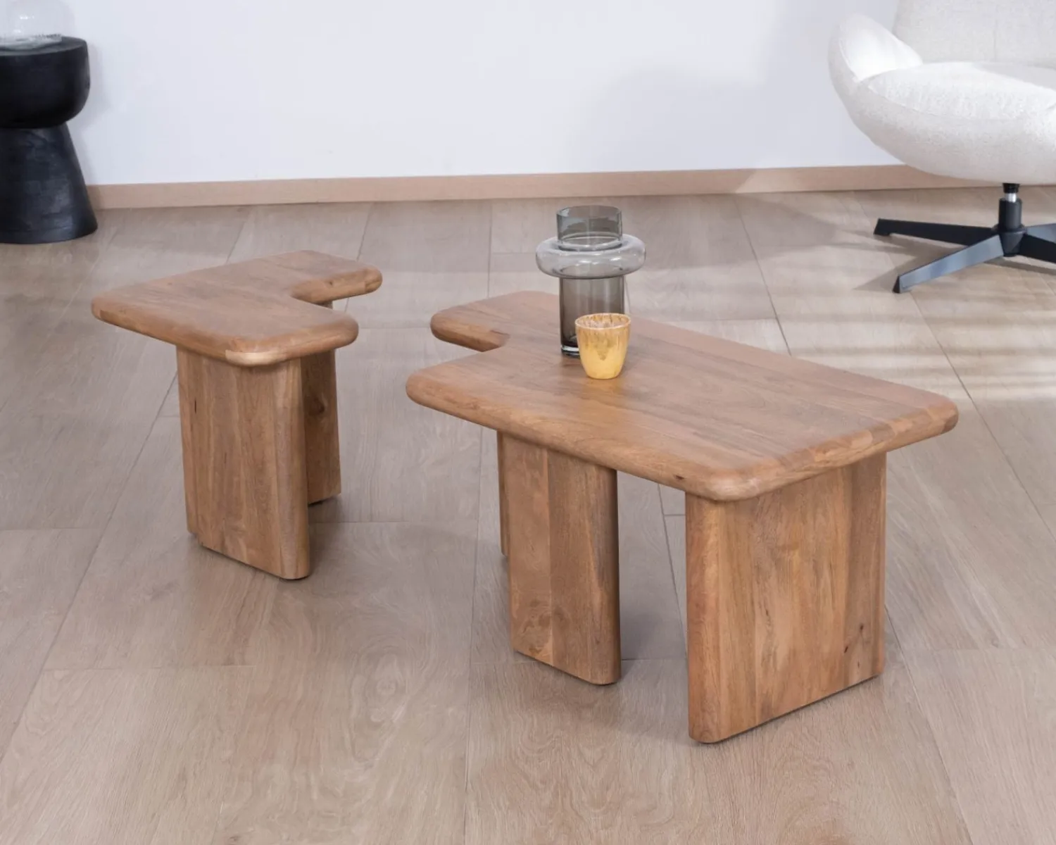 Meuble House Table basse modulable en manguier "Naura" esprit organique Discount