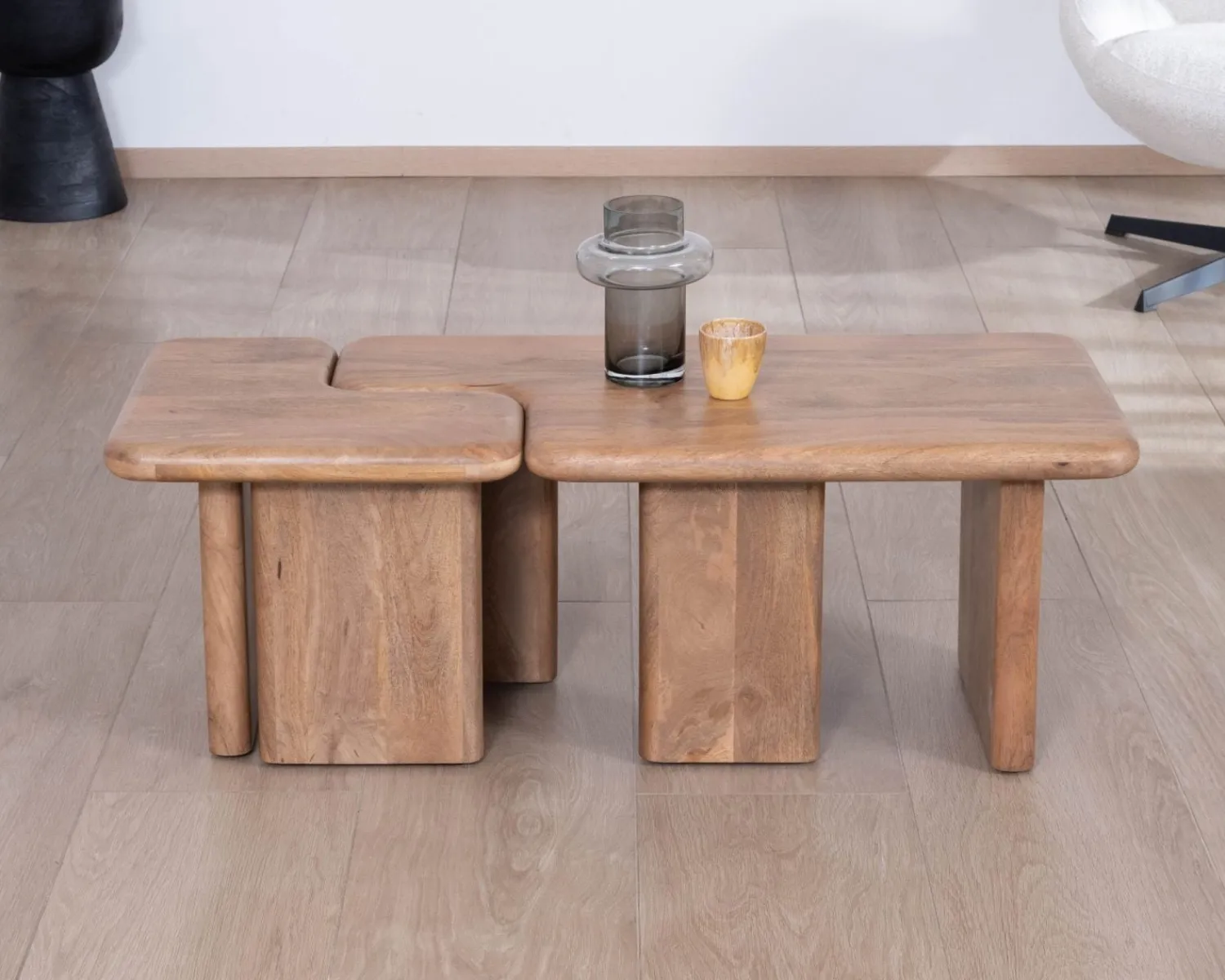 Meuble House Table basse modulable en manguier "Naura" esprit organique Discount