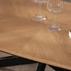 Meuble House Table basse plateau placage chêne clair pied étoile métal noir "Toledo" New