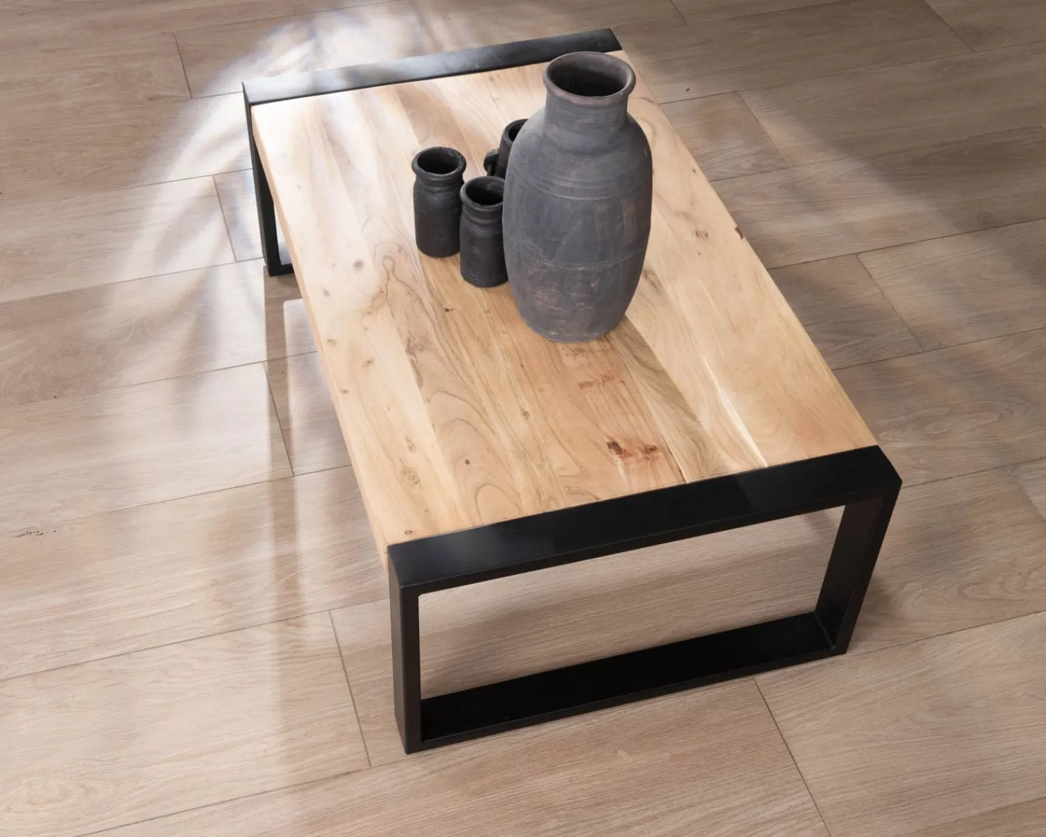 Meuble House Table basse rectangle de style industriel métal et bois "Montréal" Best