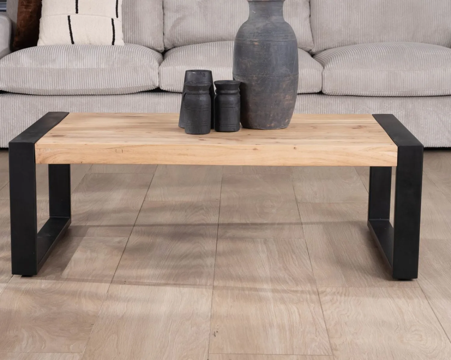 Meuble House Table basse rectangle de style industriel métal et bois "Montréal" Best