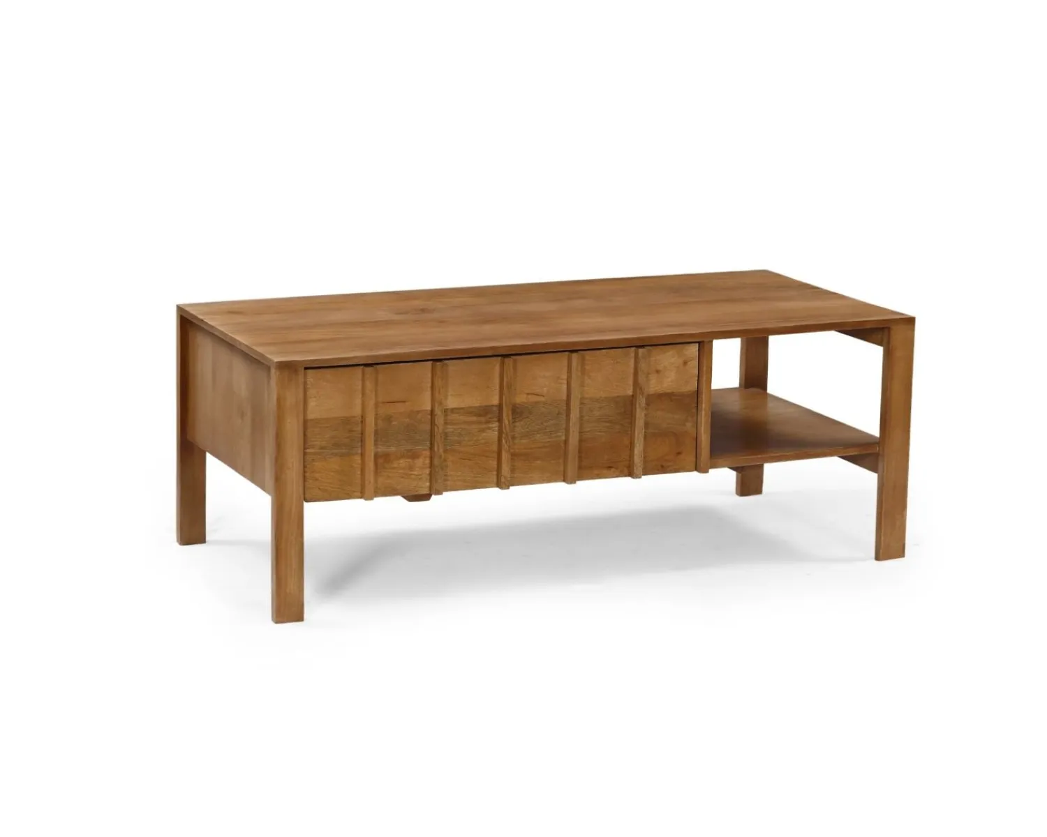 Meuble House Table basse rectangulaire esprit zen en manguier naturel "Sicaly" New