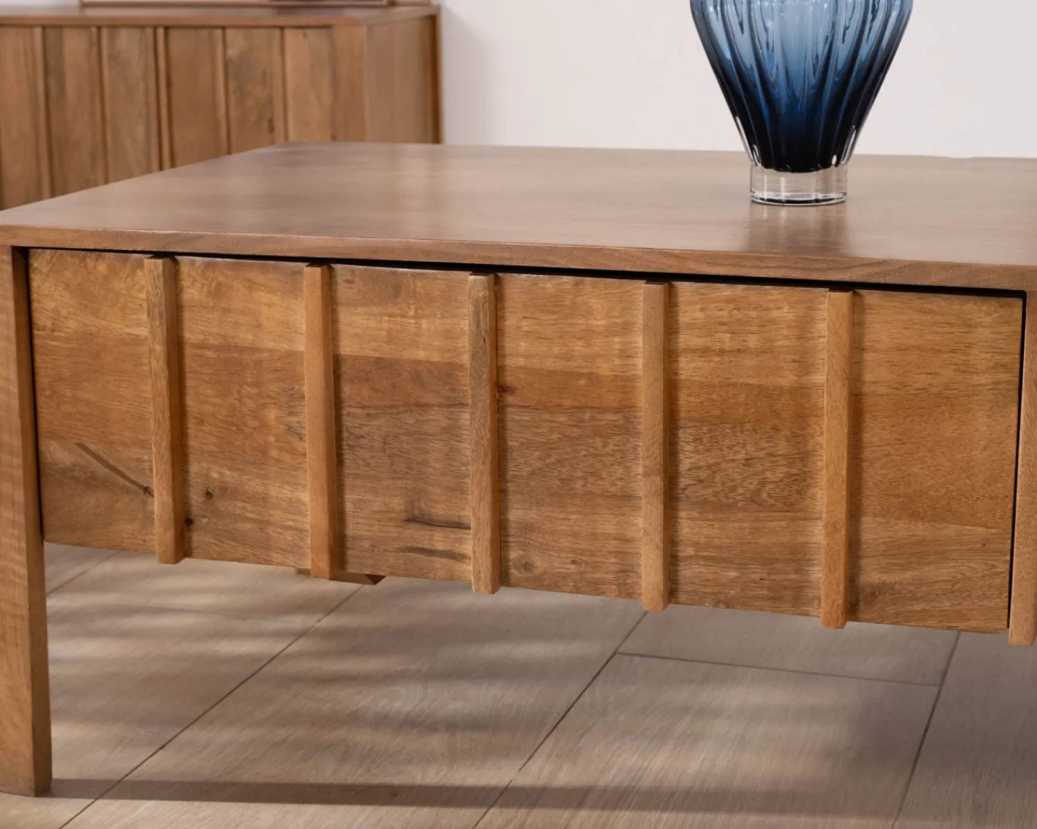 Meuble House Table basse rectangulaire esprit zen en manguier naturel "Sicaly" New