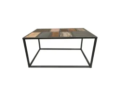 Meuble House Table basse rectangulaire métal et bois piétement aérien "Camaïeu" Discount
