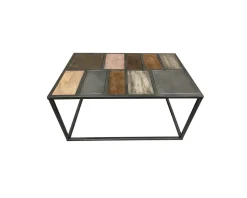 Meuble House Table basse rectangulaire métal et bois piétement aérien