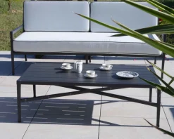 Meuble House Table basse rectangulaire style classique chic en aluminium "Chambord" Hot