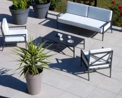 Meuble House Table basse rectangulaire style classique chic en aluminium