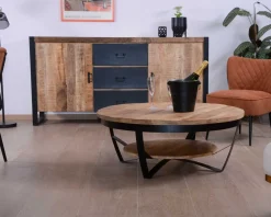 Meuble House Table basse ronde avec double plateau bois "Andy" diam. 100cm Hot