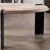 Meuble House Table basse ronde design en acacia et 3 pieds métal noir "Shelley" Sale