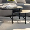Meuble House Table basse ronde en aluminium et plateau céramique noir "Lazy Beach" diamètre 62 cm Hot
