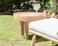 Meuble House Table basse ronde en bois de suar