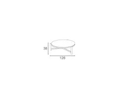 Meuble House Table basse ronde en céramique et aluminium, diam. 126